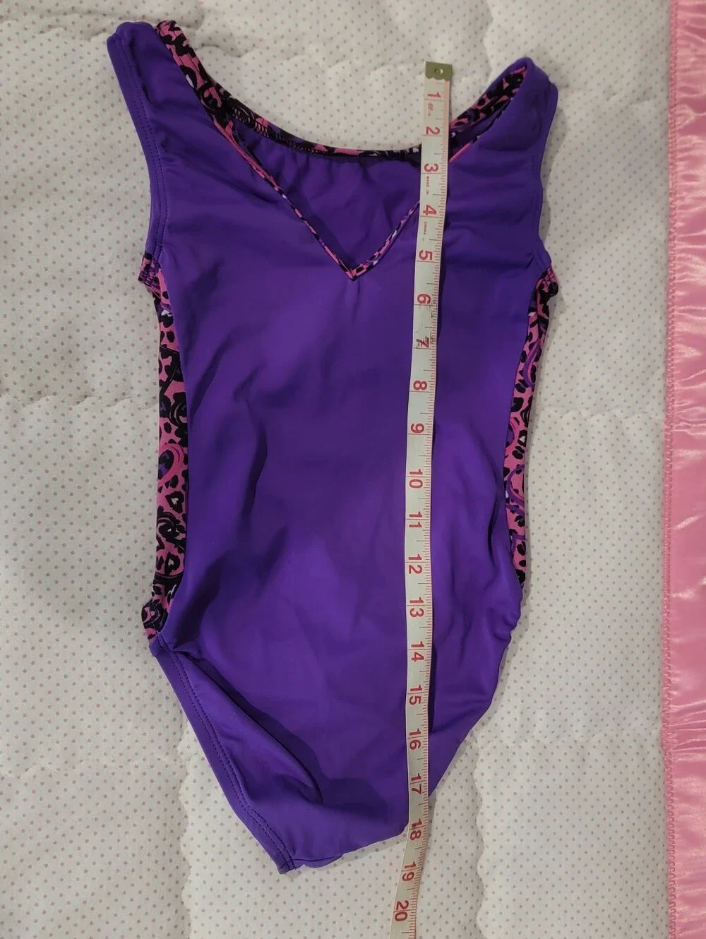 GK Elite Purple Pink Leopard Sequin Gymnastics Leotard Child Medium CM